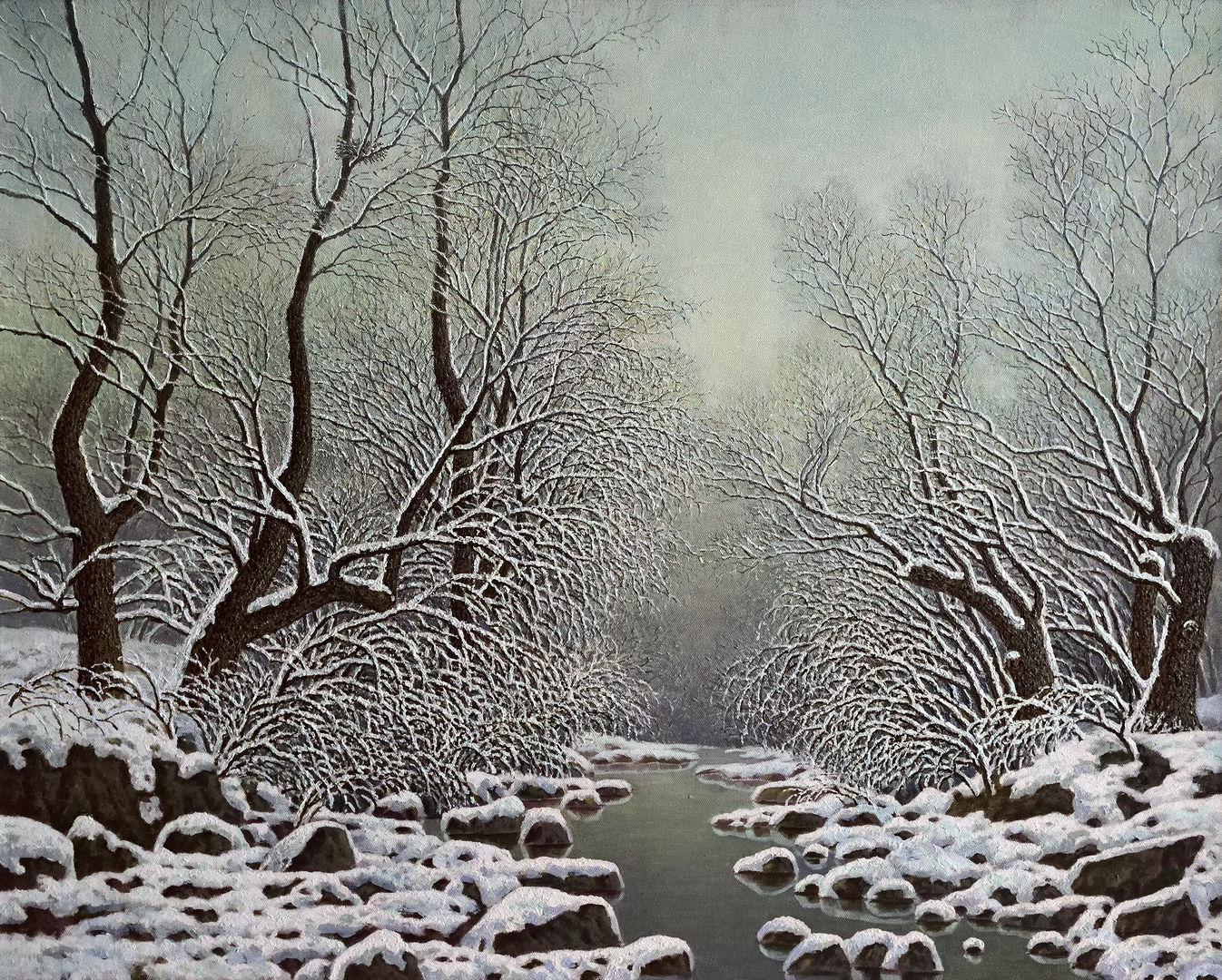 《雪韵》100x80 风景题材 布面油画