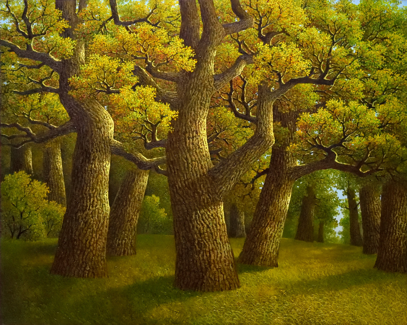 《橡树林秋色》100x80cm 风景题材 布面油画